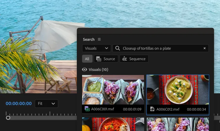 Познакомьтесь с Media Intelligence — новой панелью поиска в Premiere Pro. Просто опишите любой клип, который вам нужно найти, используя повседневную лексику, и вы быстро его найдёте.